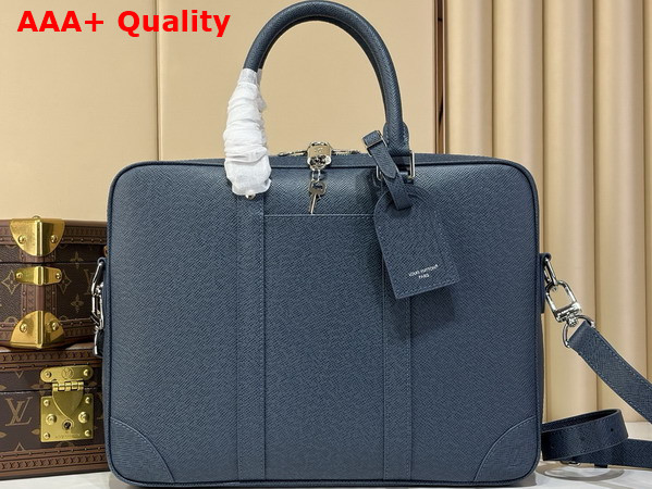 Louis Vuitton Porte Documents Voyage PM Bleu Marine Taiga Leather M2A675 Replica