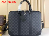 Louis Vuitton Porte Documents Voyage PM Damier Graphite Coated Canvas N40445 Replica