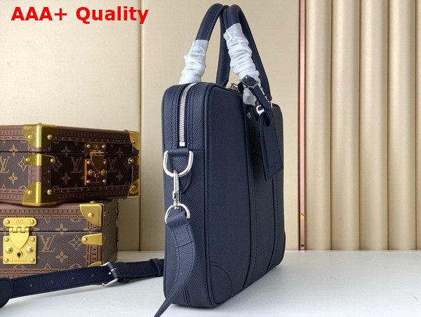 Louis Vuitton Porte Documents Voyage PM Midnight Blue Taiga Cowhide Leather M30975 Replica