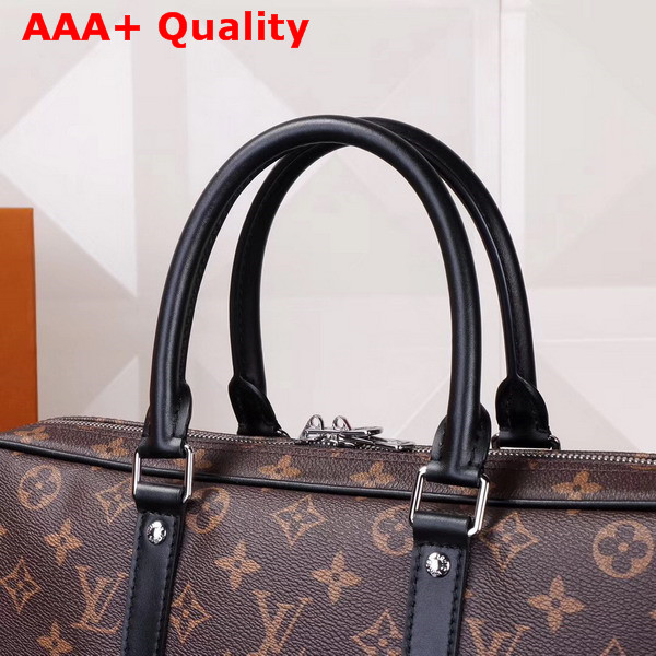 Louis Vuitton Porte Documents Voyage PM Monogram Macassar Canvas and Black Cowhide Leather M52005 Replica