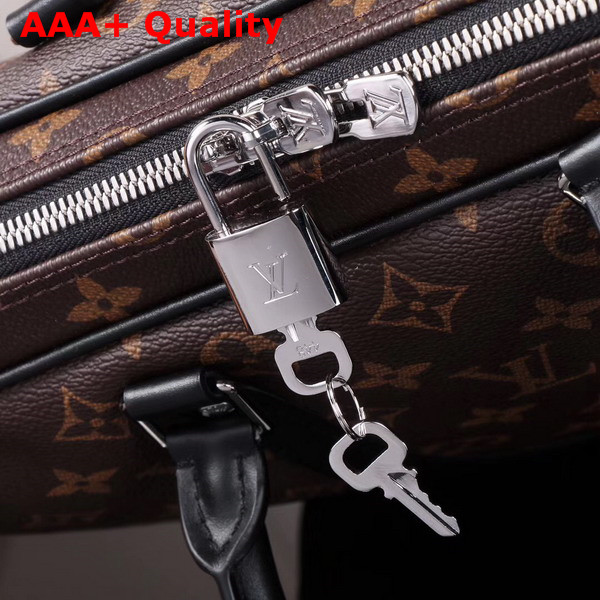 Louis Vuitton Porte Documents Voyage PM Monogram Macassar Canvas and Black Cowhide Leather M52005 Replica
