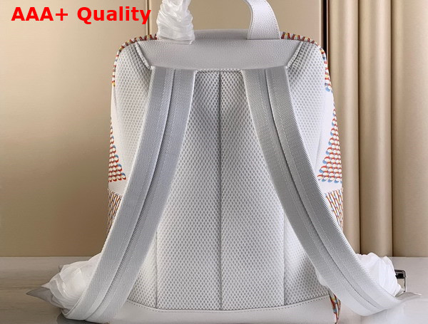 Louis Vuitton Racer Backpack White Damier Spray Cowhide Leather M20664 Replica