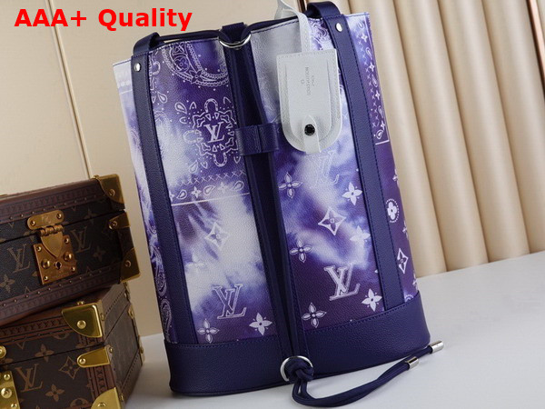 Louis Vuitton Randonnee PM Blue Cowhide Leather Monogram Bandana Print M20562 Replica