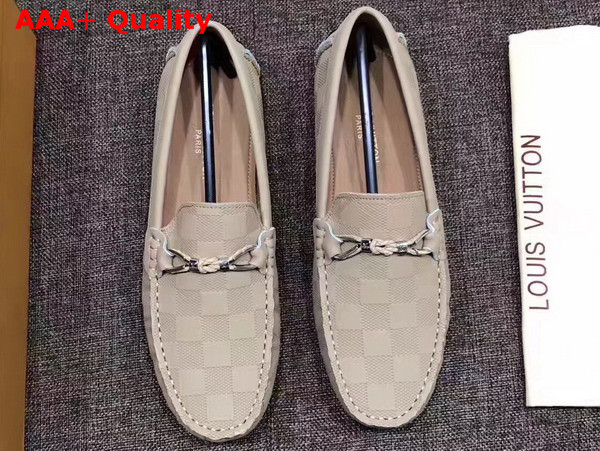 Louis Vuitton Raspail Moccasin Beige Damier Embossed Calfskin Replica