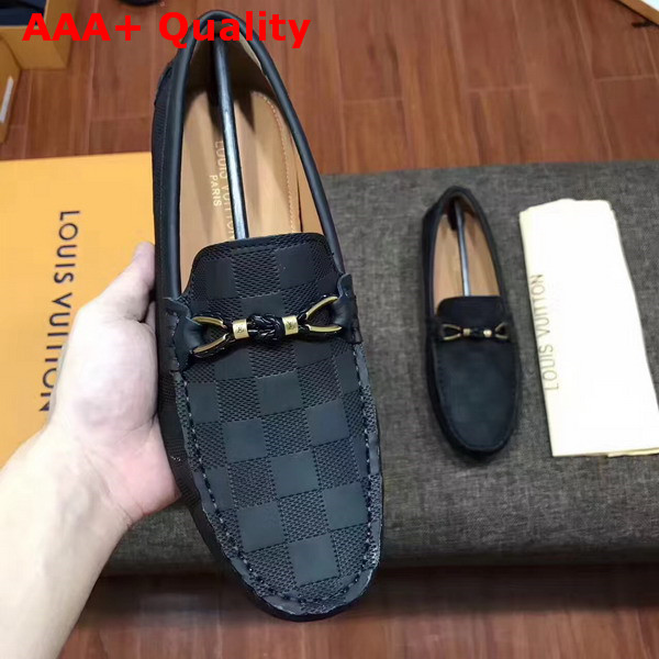 Louis Vuitton Raspail Moccasin Black Damier Embossed Calfskin Replica