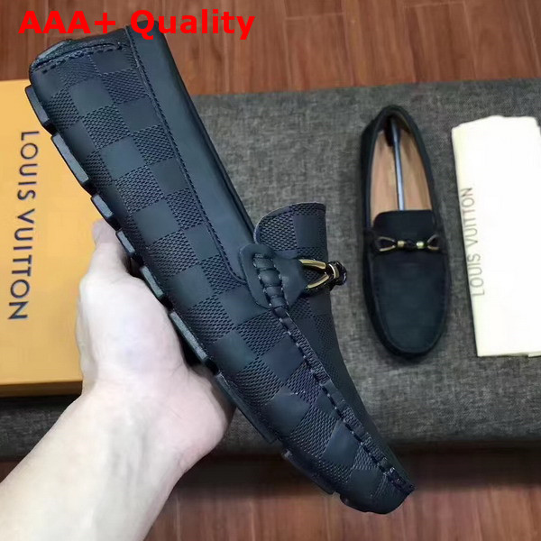 Louis Vuitton Raspail Moccasin Black Damier Embossed Calfskin Replica