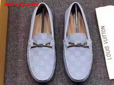 Louis Vuitton Raspail Moccasin Light Blue Damier Embossed Calfskin Replica