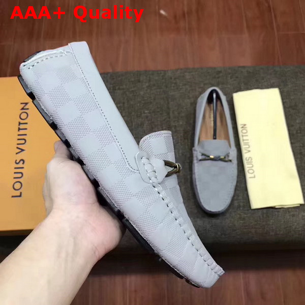 Louis Vuitton Raspail Moccasin Light Blue Damier Embossed Calfskin Replica