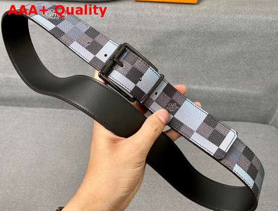 Louis Vuitton Reversible Belt Damier Graphite 3D Canvas and Calf Lather Gray and Black Replica