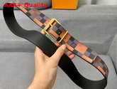 Louis Vuitton Reversible Belt Damier Graphite 3D Canvas and Calf Lather Orange and Black Replica