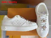 Louis Vuitton Richly Detailed Edition of the Time Out Sneaker in White Plain Calf Leather 1AICMB Replica