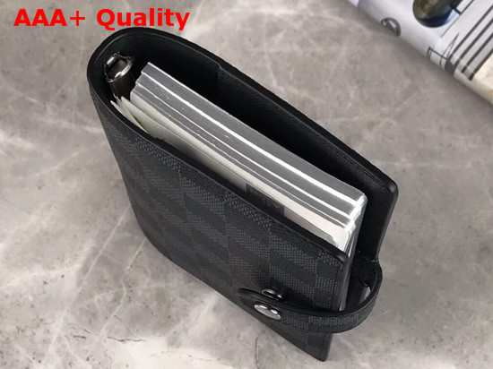 Louis Vuitton Ring Agenda Damier Graphite Canvas Cover Replica