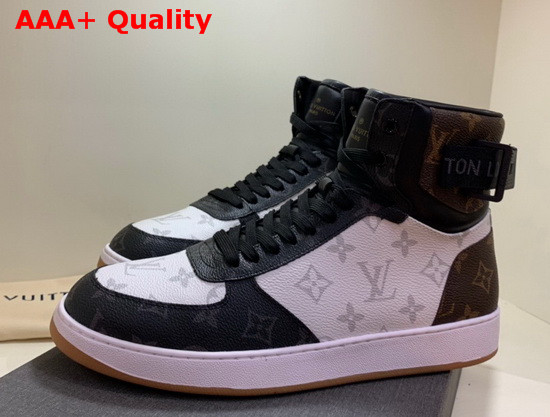 Louis Vuitton Rivoli Sneaker Boot Monogram Canvas Louis Vuitton Signature on the Velcro Strap 1A44VT Replica