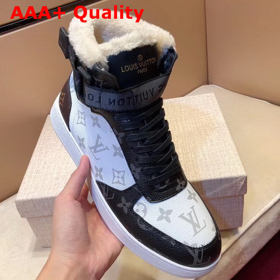 Louis Vuitton Rivoli Sneaker Boot Monogram Canvas and Sheepskin Inside Replica