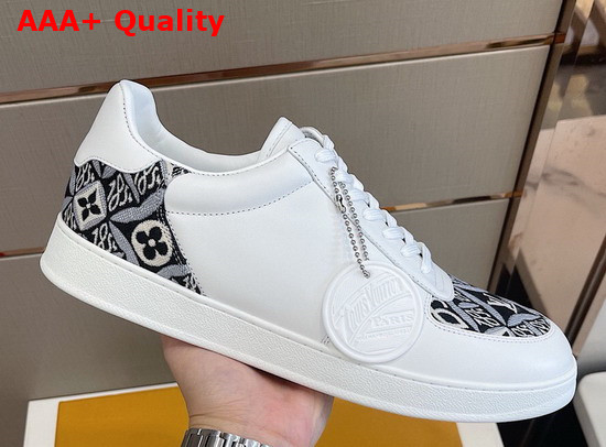 Louis Vuitton Rivoli Sneaker White Calf Leather and Jacquard Textile Replica