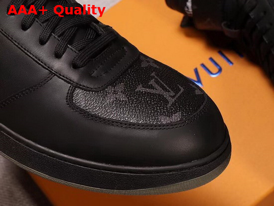 Louis Vuitton Rivoli Trainer Boot in Black Plain Calf Leather and Monogram Canvas Replica