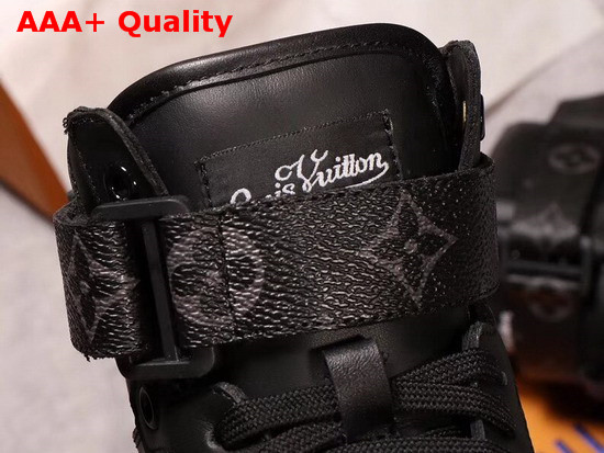 Louis Vuitton Rivoli Trainer Boot in Black Plain Calf Leather and Monogram Canvas Replica