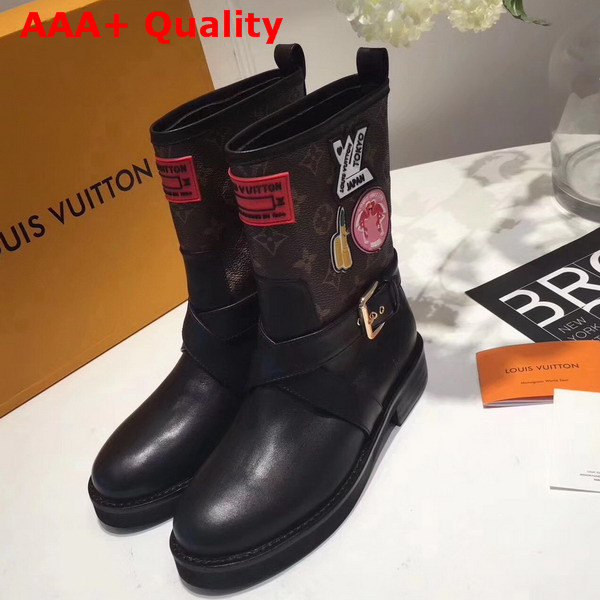 Louis Vuitton Roadgame Half Boot Patent Monogram Canvas and Calf Leather Replica