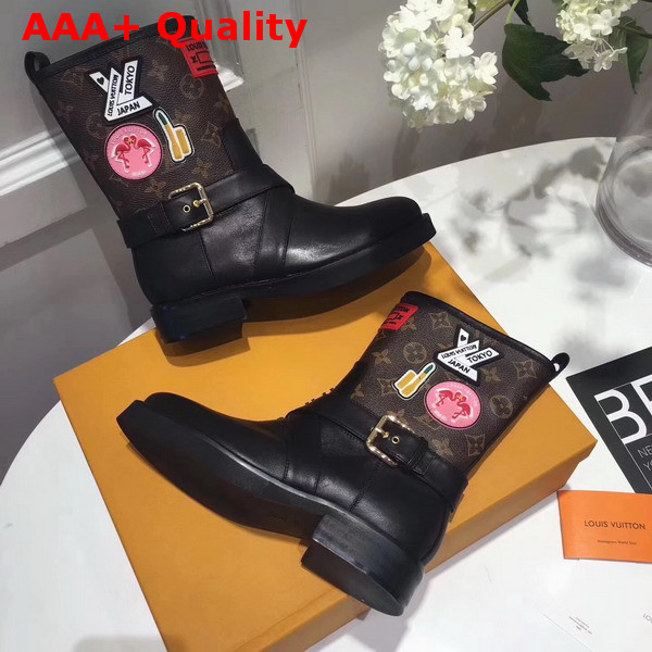 Louis Vuitton Roadgame Half Boot Patent Monogram Canvas and Calf Leather Replica