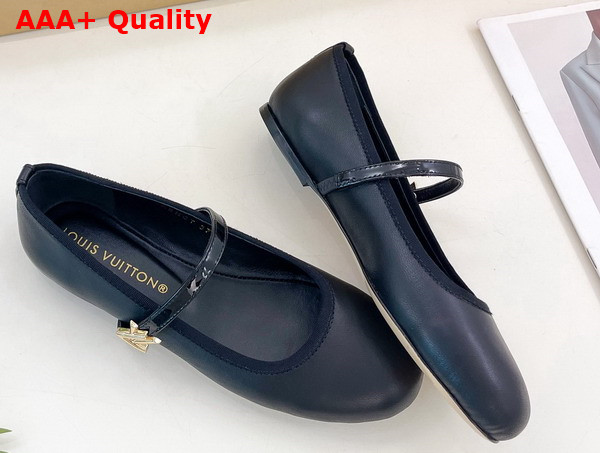Louis Vuitton Romy Flat Ballerina in Black Lambskin 1ACUKM Replica