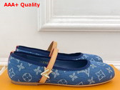 Louis Vuitton Romy Flat Ballerina in Denim Blue Monogram Denim Replica