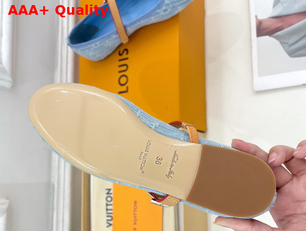 Louis Vuitton Romy Flat Ballerina in Light Blue Monogram Denim 1ACZA6 Replica