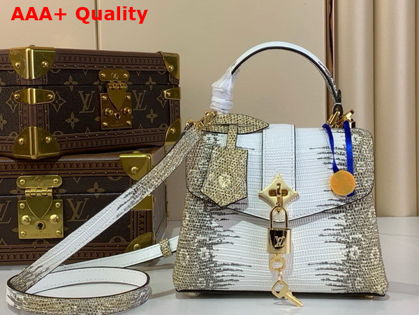 Louis Vuitton Rose Des Vents Mini Handbag in Gold Lizard Leather Replica