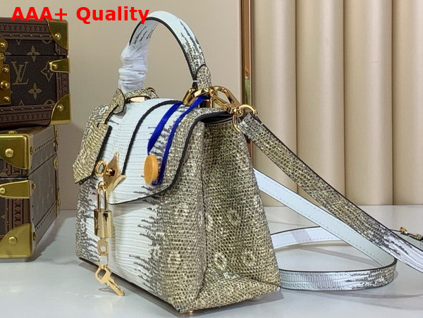 Louis Vuitton Rose Des Vents Mini Handbag in Gold Lizard Leather Replica