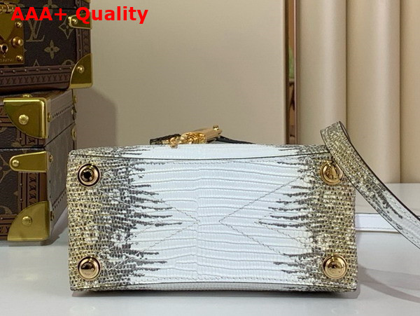 Louis Vuitton Rose Des Vents Mini Handbag in Gold Lizard Leather Replica