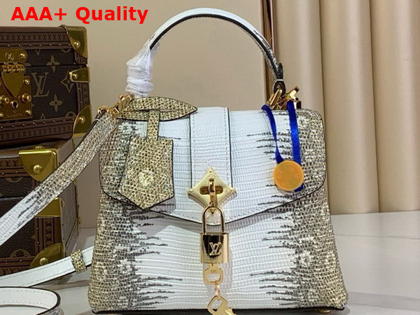 Louis Vuitton Rose Des Vents Mini Handbag in Gold Lizard Leather Replica