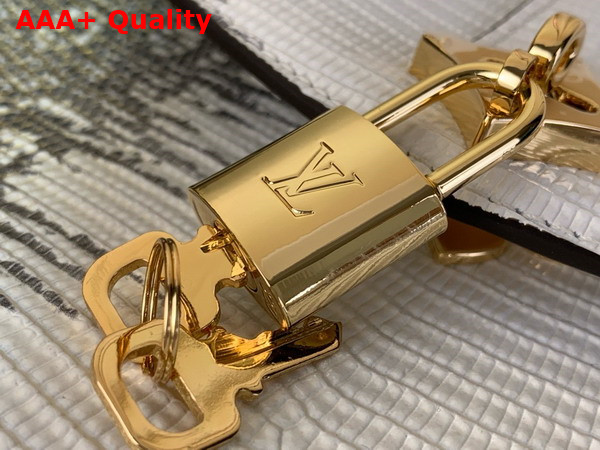Louis Vuitton Rose Des Vents PM Handbag in Gold Lizard Leather Replica