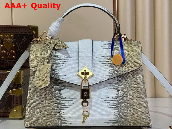 Louis Vuitton Rose Des Vents PM Handbag in Gold Lizard Leather Replica