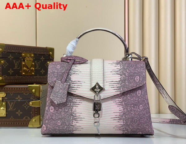Louis Vuitton Rose Des Vents PM Handbag in Light Purple Lizard Leather Replica