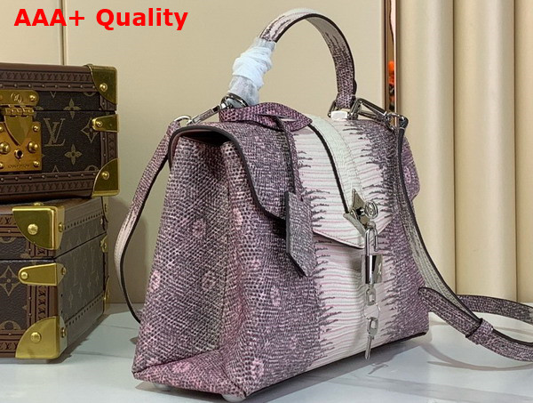 Louis Vuitton Rose Des Vents PM Handbag in Light Purple Lizard Leather Replica