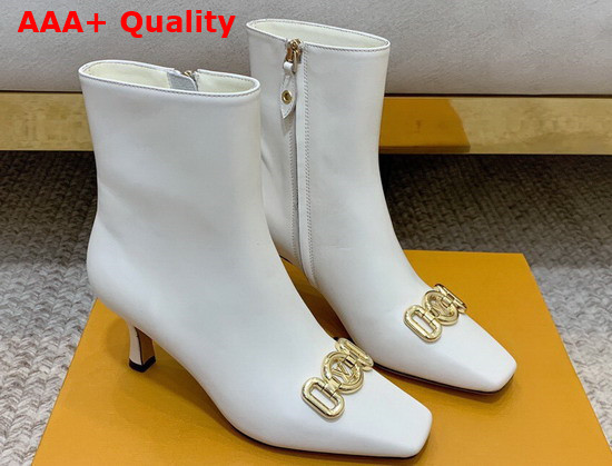 Louis Vuitton Rotary Ankle Boot in Ecru White Calf Leather 1A94PR Replica