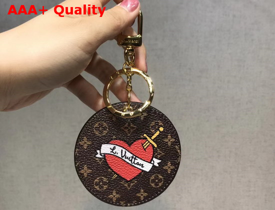 Louis Vuitton Round Bag Charm and Key Holder with Printed Patches Replica