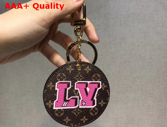 Louis Vuitton Round Bag Charm and Key Holder with Printed Patches Replica
