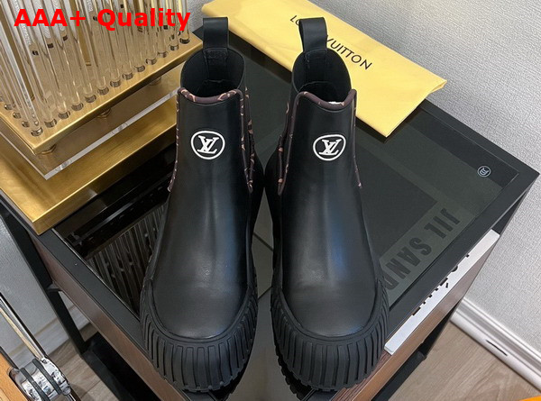 Louis Vuitton Ruby Flat Ankle Boot in Black Calf Leather 1AB0FS Replica