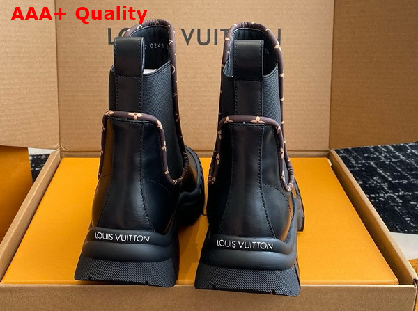 Louis Vuitton Ruby Flat Ankle Boot in Black Calf Leather Replica