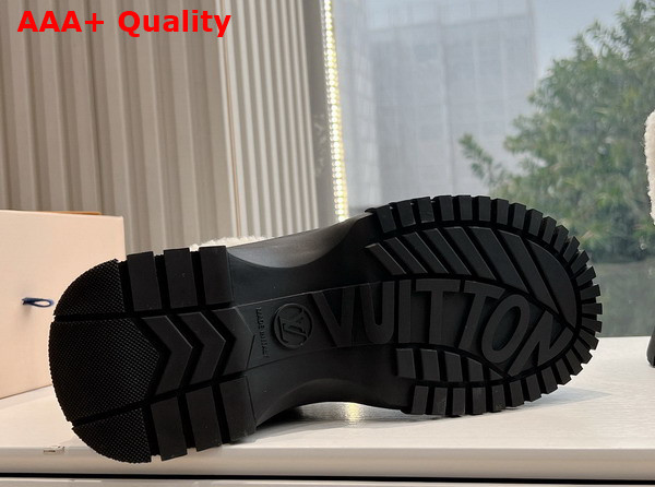 Louis Vuitton Ruby Flat Ankle Boot in Black Suede Calf Leather and Shearling 1AGWFK Replica