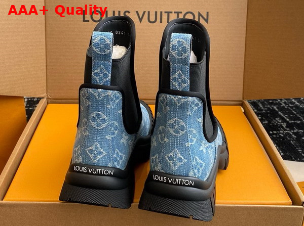 Louis Vuitton Ruby Flat Ankle Boot in Blue Monogram Denim Replica