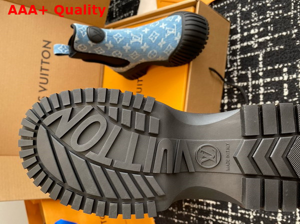 Louis Vuitton Ruby Flat Ankle Boot in Blue Monogram Denim Replica