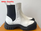 Louis Vuitton Ruby Flat Ankle Boot in Cream Plain Calf Leather 1AGWHG Replica