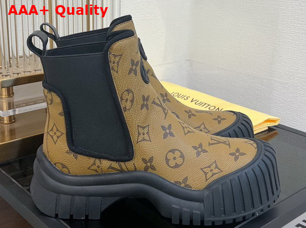 Louis Vuitton Ruby Flat Ankle Boot in Monogram Reverse Canvas Replica