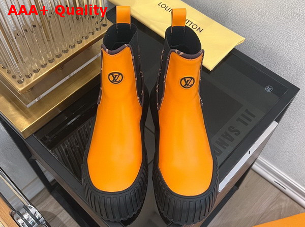 Louis Vuitton Ruby Flat Ankle Boot in Orange Calf Leather 1AB0H1 Replica