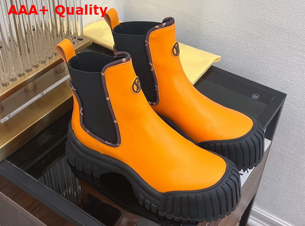 Louis Vuitton Ruby Flat Ankle Boot in Orange Calf Leather 1AB0H1 Replica