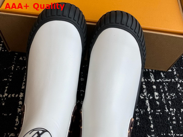 Louis Vuitton Ruby Flat Ankle Boot in White Calf Leather Replica