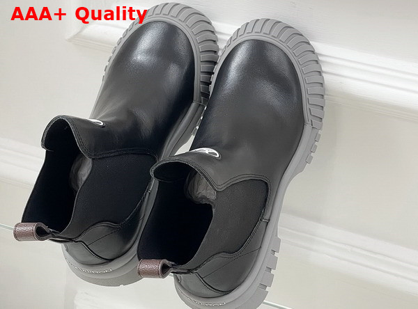 Louis Vuitton Ruby Flat Chelsea Ankle Boot Black Gray Calf Leather 1ADCXM Replica
