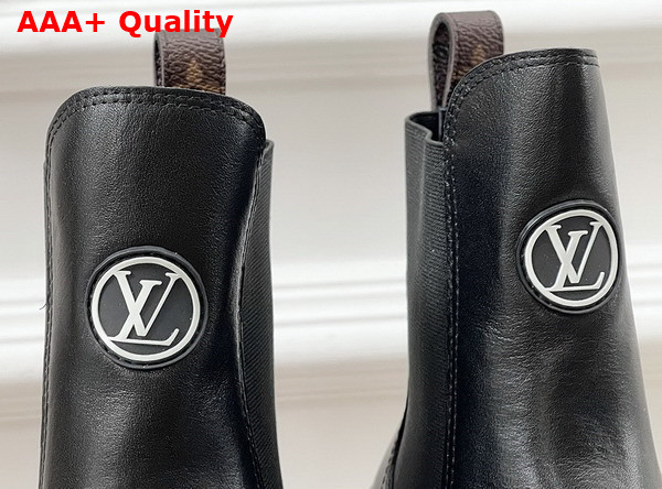 Louis Vuitton Ruby Flat Chelsea Ankle Boot Black Gray Calf Leather 1ADCXM Replica