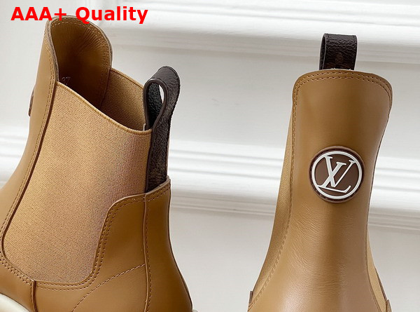 Louis Vuitton Ruby Flat Chelsea Ankle Boot Natural Beige Calf Leather 1ADCY2 Replica